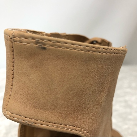 Dolce Vita Vegan Suede Open Toe Tan Booties size 10 - Picture 10 of 11